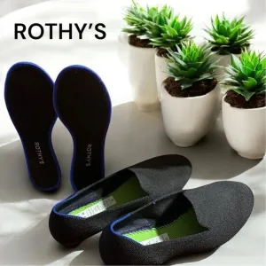 Rothy's Women's Black Blue Trim Almond Toe Loafers Slip-On Eco-Friendly