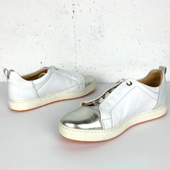 Royal Albatross Luna Golf Shoes White Silver Low Top Lace Up Vibram Sole Size 7