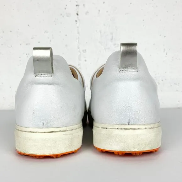 Royal Albatross Luna Golf Shoes White Silver Low Top Lace Up Vibram Sole Size 7