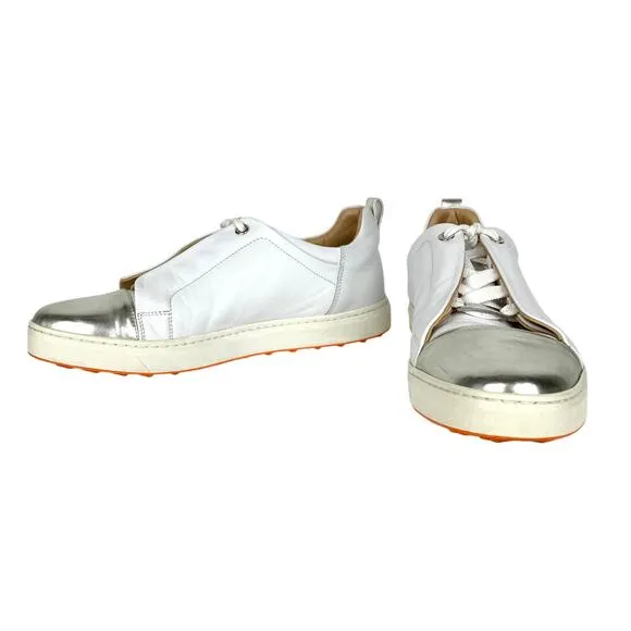 Royal Albatross Luna Golf Shoes White Silver Low Top Lace Up Vibram Sole Size 7