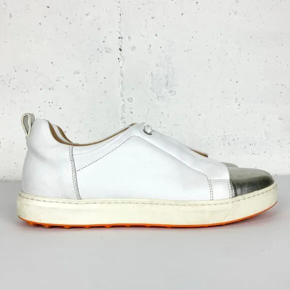 Royal Albatross Luna Golf Shoes White Silver Low Top Lace Up Vibram Sole Size 7