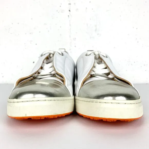 Royal Albatross Luna Golf Shoes White Silver Low Top Lace Up Vibram Sole Size 7