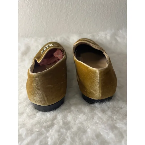 Royal Gold Velvet Dress Shoes with gold Lion Head Men Size 13