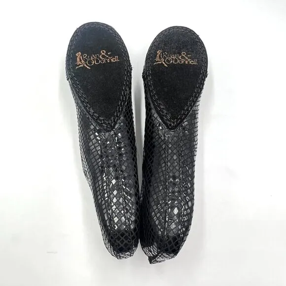Ryan &amp; O'Donnell Handcrafted Irish Soft Diamond Black Dance Shoes Ghillie's