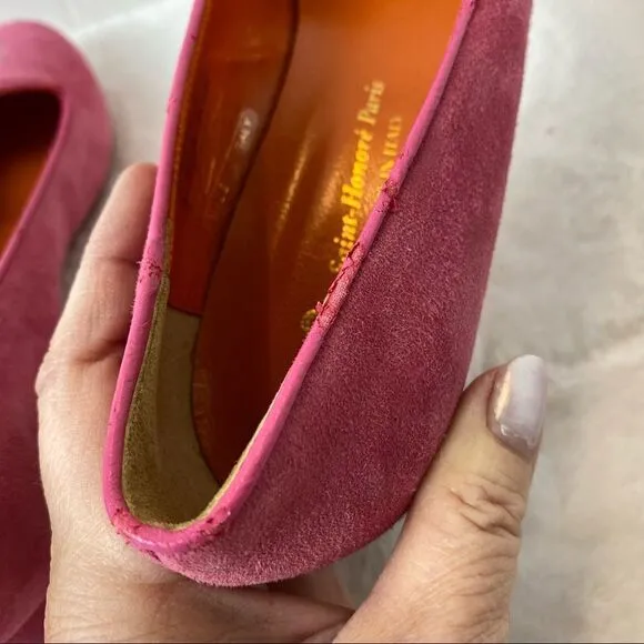 Saint-Honore' Paris Made In Italy Pink Suede Shoes Size 38.5