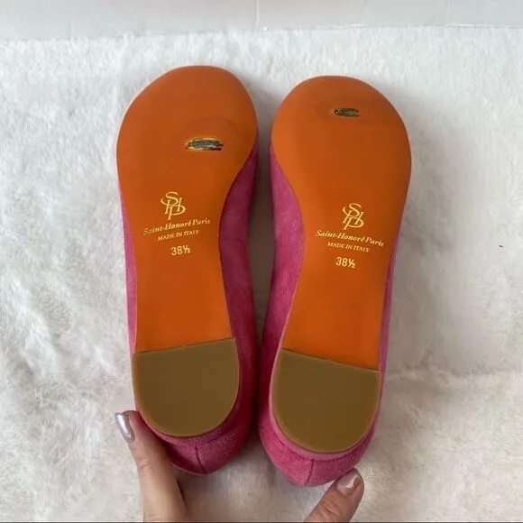 Saint-Honore' Paris Made In Italy Pink Suede Shoes Size 38.5