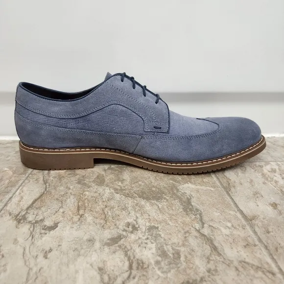 Saks Fifth Avenue Men's Gere Blue Suede Wingtip Oxford Shoes, Size: 13