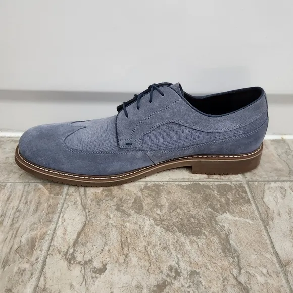 Saks Fifth Avenue Men's Gere Blue Suede Wingtip Oxford Shoes, Size: 13