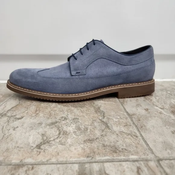 Saks Fifth Avenue Men's Gere Blue Suede Wingtip Oxford Shoes, Size: 13