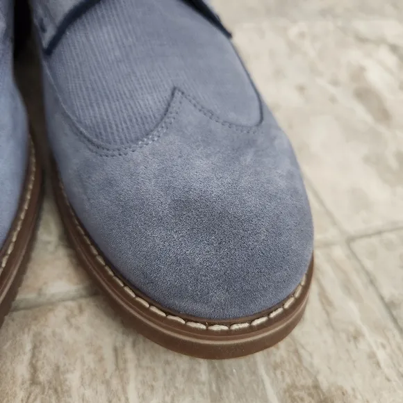 Saks Fifth Avenue Men's Gere Blue Suede Wingtip Oxford Shoes, Size: 13