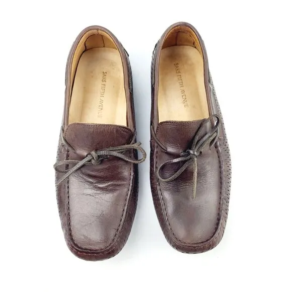 Saks Fifth‎ Avenue Perforated Suede Driving Shoes -  Size 8