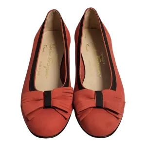 Salvatore Ferragamo Boutique Pink Suede Bow Shoes Sz 7