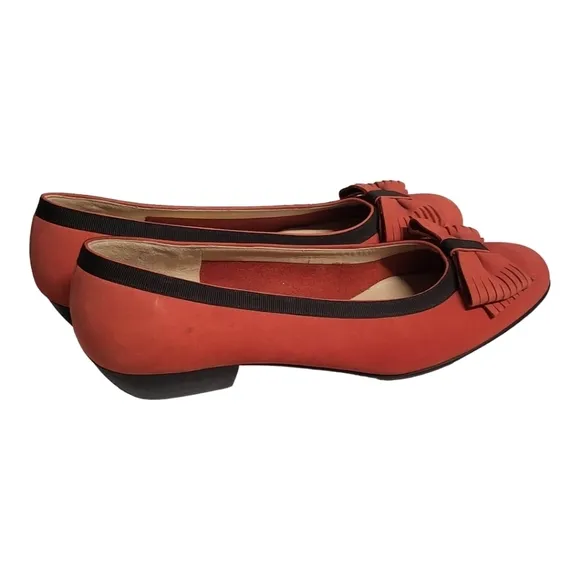Salvatore Ferragamo Boutique Pink Suede Bow Shoes Sz 7