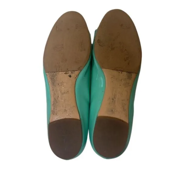 SALVATORE FERRAGAMO Turquoise Patent Lather Varina Ballet Flats