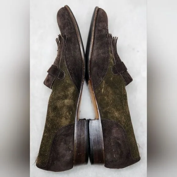 Salvatore Ferragamo Womens Sz 6 Suede Kiltie Tasseled Loafers Shoes