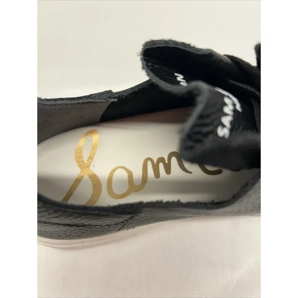 Sam Edelman Black Leather Pebble Athletic Shoes Soft Women Size 6 M NEW