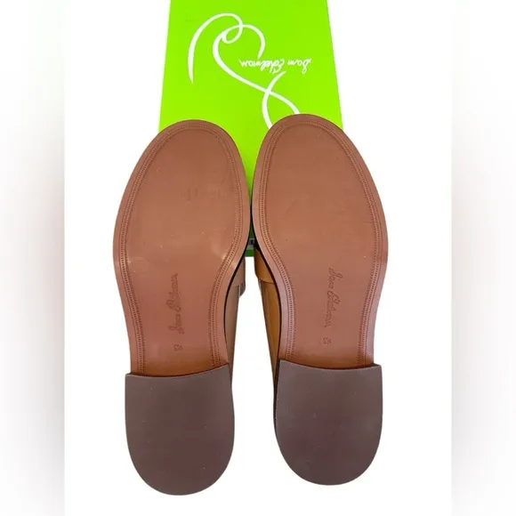 SAM EDELMAN Christy Patent Leather Loafers Camel Gold Size Women 8.5 M $150 MSRP