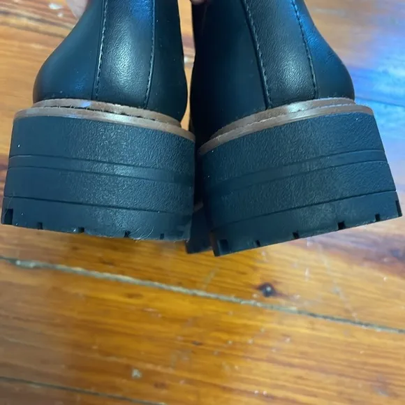 Sam Edelman Laguna leather Black moto biker boots booties shoes size 5.5