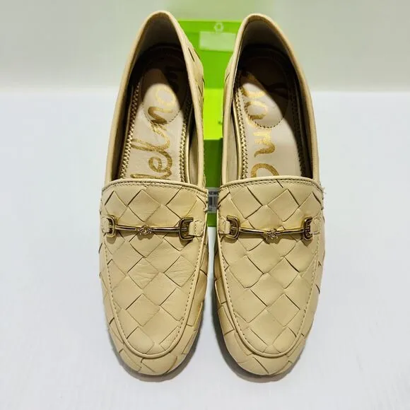 Sam Edelman Loraine Woven Women 6M Loafers Eggshell Slip-On Shoes NIB