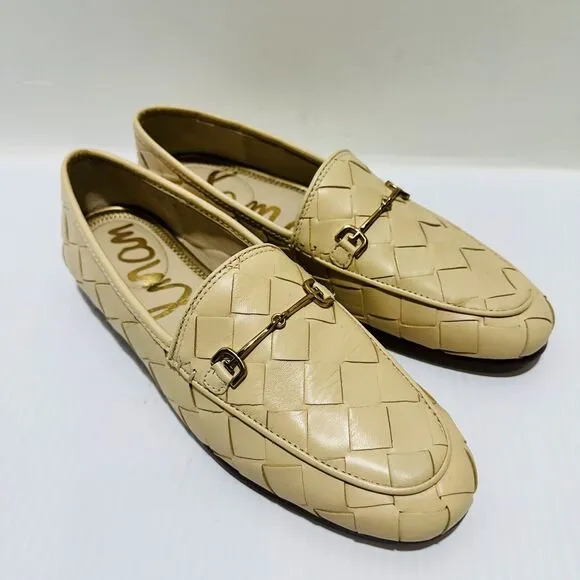 Sam Edelman Loraine Woven Women 6M Loafers Eggshell Slip-On Shoes NIB