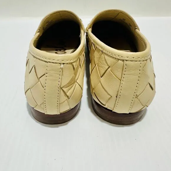 Sam Edelman Loraine Woven Women 6M Loafers Eggshell Slip-On Shoes NIB
