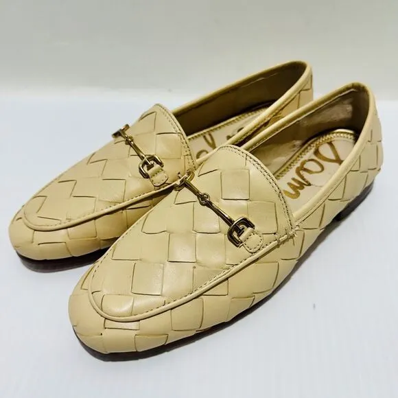 Sam Edelman Loraine Woven Women 6M Loafers Eggshell Slip-On Shoes NIB