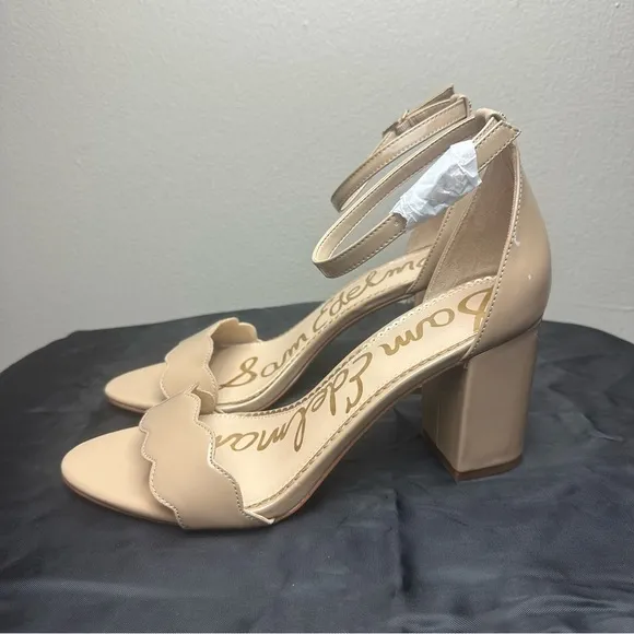 Sam Edelman Odila Classic Heeled Sandal Soft Beige Sz 10