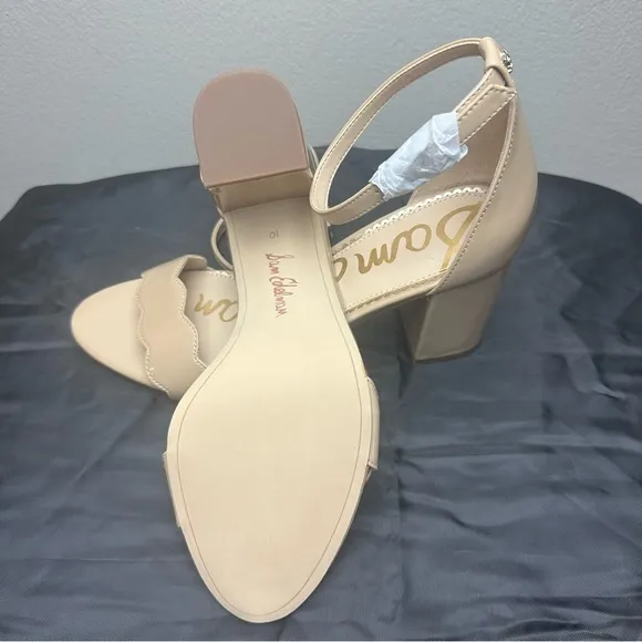 Sam Edelman Odila Classic Heeled Sandal Soft Beige Sz 10
