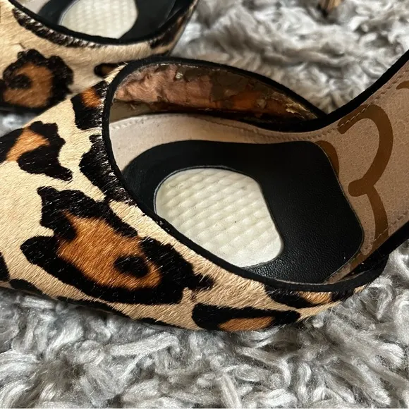 SAM EDELMAN 'onyx' Half D'orsay Pointy Toe Pump (women) In New Nude Leopard Sz 9
