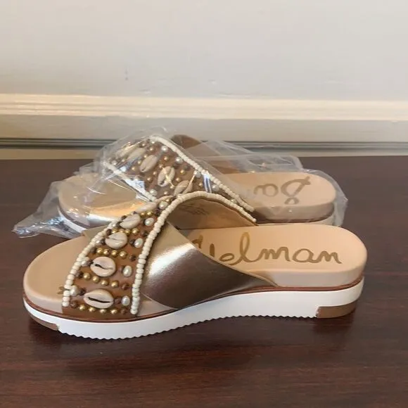 Sam Edelman slide molten gold leather size 7 and 8,5 , NWT