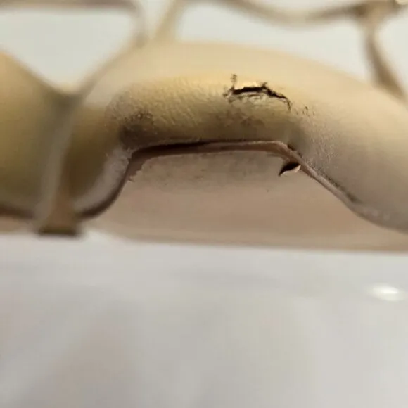 SAM EDELMAN Women's Bianka Slingback Pump/Kitten Heel Shoes Sz 8.5 Beige Leather