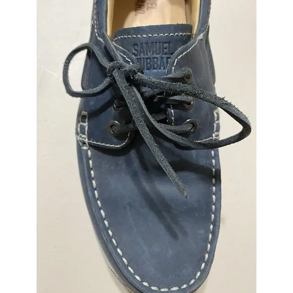 Samuel Hubbard Loafers Men Size 10.5 Leather Shoes New Endeavor  Driftwood Blue