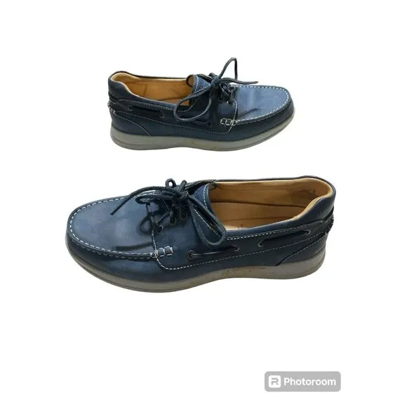 Samuel Hubbard Loafers Men Size 10.5 Leather Shoes New Endeavor  Driftwood Blue