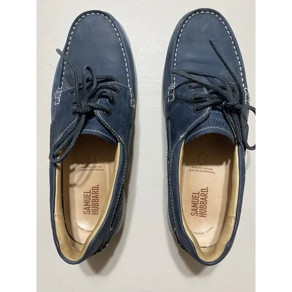 Samuel Hubbard Loafers Men Size 10.5 Leather Shoes New Endeavor  Driftwood Blue