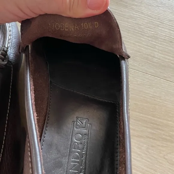 Sandro by Sandro Moscoloni BrownLeather Loafers shoes size 10.5