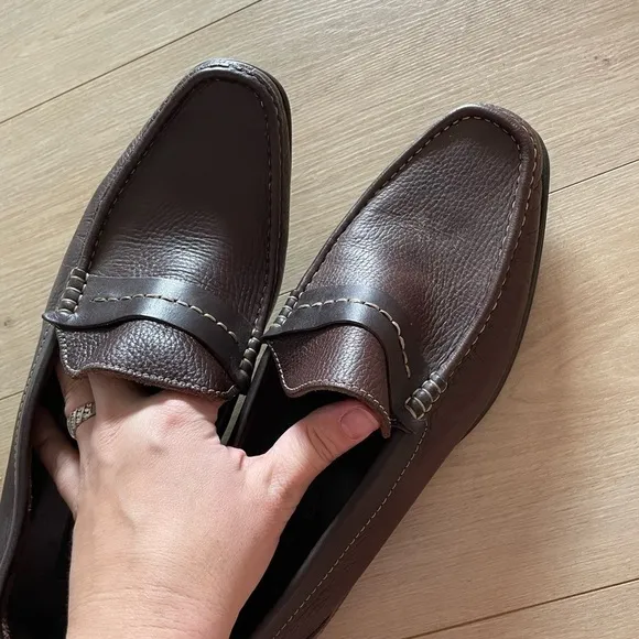 Sandro by Sandro Moscoloni BrownLeather Loafers shoes size 10.5
