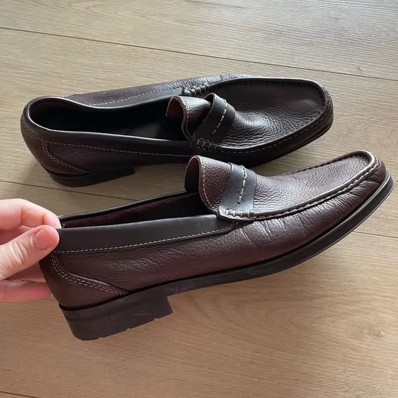Sandro by Sandro Moscoloni BrownLeather Loafers shoes size 10.5