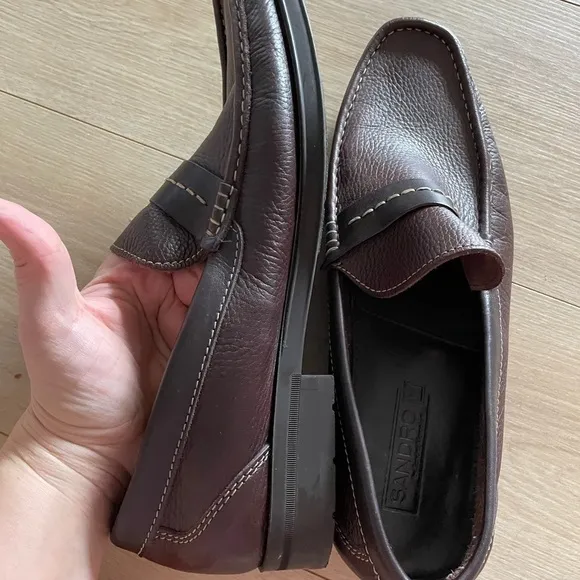 Sandro by Sandro Moscoloni BrownLeather Loafers shoes size 10.5