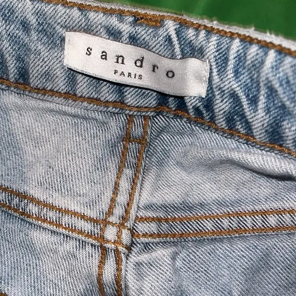 Sandro Light Blue Denim Cutoff Shorts size 36