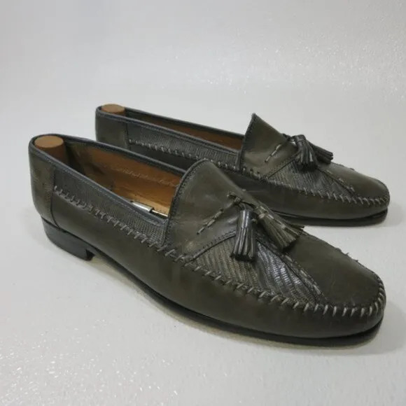 Sandro Moscoloni Made in Spain Lizard Leather Dress Moccasins Shoes Men's 11 D