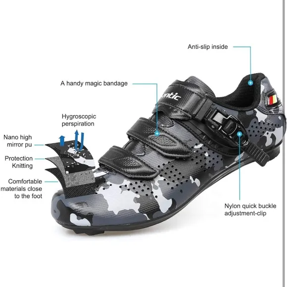 Santic Unisex Cycling Shoes Indoor Road Bike Shoes for Men and Women