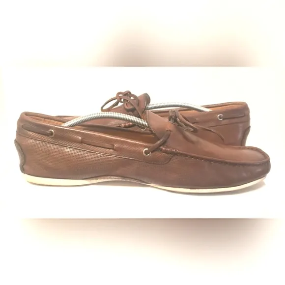 Santoni Shoes Men Size 12D Brown Leather Loafers 92235