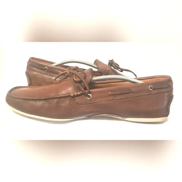 Santoni Shoes Men Size 12D Brown Leather Loafers 92235