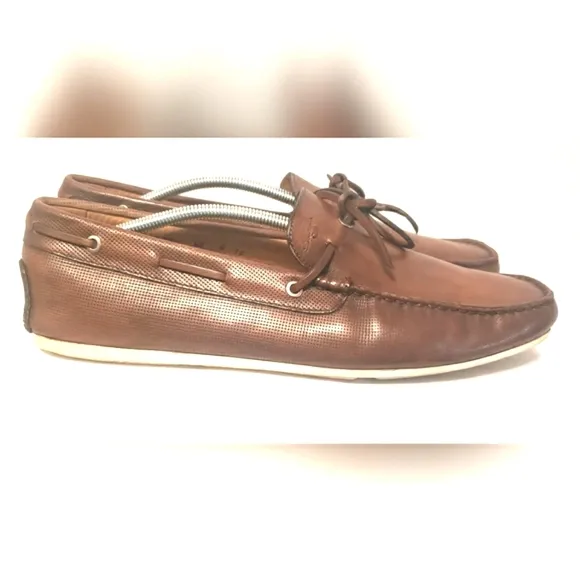 Santoni Shoes Men Size 12D Brown Leather Loafers 92235