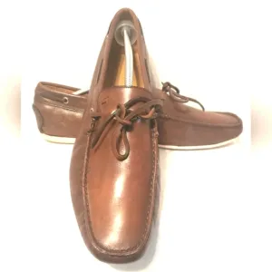 Santoni Shoes Men Size 12D Brown Leather Loafers 92235