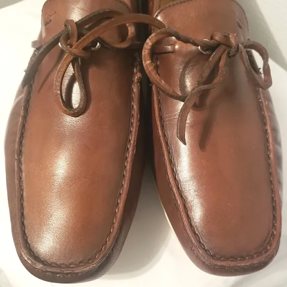 Santoni Shoes Men Size 12D Brown Leather Loafers 92235