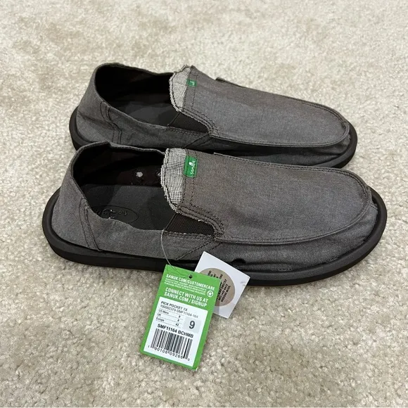 Sanuk NEW Men Pick Pocket Slip On Shoes Size 9 Brown Casual Summer,New