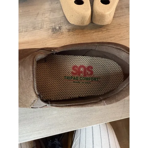 SAS Shoes Viva Slip On Women Loafers Brown Suede Leather Pattern Comfort 8.5 M