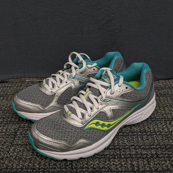 Saucony Cohesion 10 Women's Gray Teal Running Shoes Size 8.5