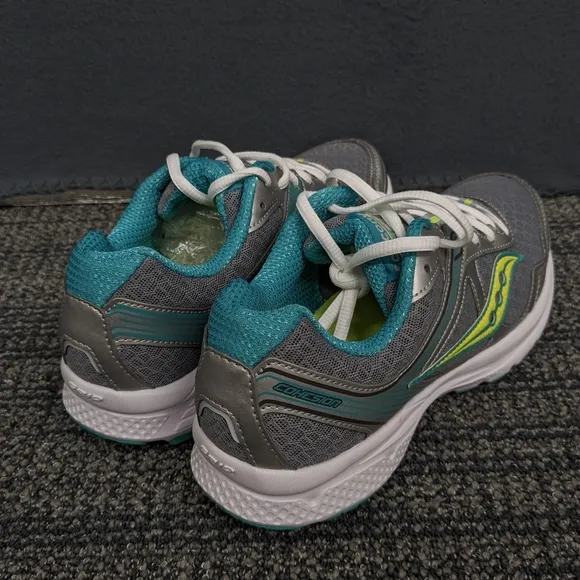Saucony Cohesion 10 Women's Gray Teal Running Shoes Size 8.5